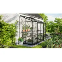 Pergart Vitavia, Anlehn-Gewächshaus "Ida 3300", schwarz, 3,3 m², 3 mm ESG