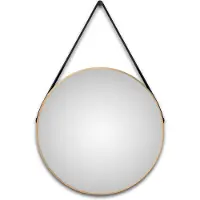 Talos Dekorativer runder Wandspiegel mit indirekter LED Beleuchtung in gold matt Ø 80 cm