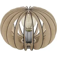 Eglo Tischleuchte Holz Hellbraun Schalter 1xE27 max. 60W/230V LED tauglich Ø 30cm