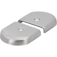 Siro Endkappe zu Garderobenleiste Aton Breite 39 mm, Höhe 40 mm, Edelstahl gebürstet