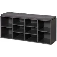 Kesper Universal-/ Schuhschrank mit Sitzkissen - Grau lackiert