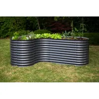 Westmann Grow Faster L Metall Hochbeet L-Form Wellblech in Anthrazit