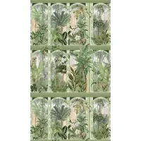 Living Walls Fototapete "Dschungeltapete Floral" gemustert matt neutral glatt Fototapete Antik Klassich Pflanzen Tapeten Wohnzimmer Schlafzimmer