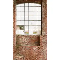 Living Walls Fototapete gemustert matt neutral glatt Steinwand Fabrikhalle Tapeten Wohnzimmer Schlafzimmer Küche Flur Optik