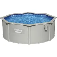 Bestway Hydrium Stahlwandpool Komplett-Set mit Sandfilteranlage Ø 366 x 122 cm , granitgrau, rund