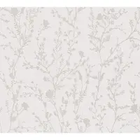 A.S. Création Vliestapete "Casual Living florale Tapete Mustertapete Äste Blattmuster" schimmernd glatt Vliestapete Blumentapete für Schlafzimmer Küche Wohnzimmer Floral Flur