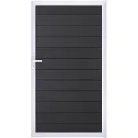 GROEN & JANSSEN Einzeltor GroJa Flex DIN Universal vormontiert ohne Pfosten Rahmen silber 150 x 180 cm anthrazit