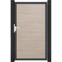 GROEN & JANSSEN Einzeltor GroJa BasicLine DIN universal vormontiert ohne Pfosten Rahmen anthrazit 100 x 180 cm Sheffield Oak