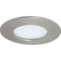 Briloner FLAT IN LED Einbaustrahler Bad, 3er Set, IP44 Spritzwasserschutz, Flaches Design, Neutralweißes Licht, matt-nickel, 8,5 x 2,7 cm
