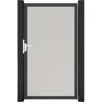 GROEN & JANSSEN Einzeltor GroJa BasicLine DIN universal vormontiert ohne Pfosten Rahmen anthrazit 100 x 180 cm weiß