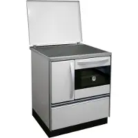 FireFix Festbrennstoffherd "ISAR 72", Heizen, Kochen & Backen, Backfach mit Thermometer," abnehmbarer Spritzschutz, Festbrennstoffherd, Holzherd, Ofenherd