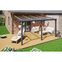 Skanholz Terrassendach "Monza", Bedachung Verbund-Sicherheits-Glas, Aluminium