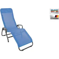 MFG Gartenliege "Pool 3", Gestell: anthrazit, Bezug: blau