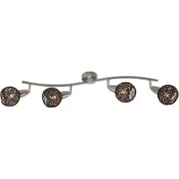 Briloner Deckenleuchte Strahler Nickel matt/Braun max. 4 x 5,5W E14 ohne Leuchtmittel schwenkbar