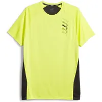 Puma Fit Logo Graphic Trainings-T-Shirt Herren gelb schwarz Gr L