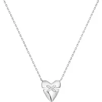 Ania Haie Halsketten - 925er Sterlingsilber Heart Kiss Pavé - Gr. unisize - in Silber - für Damen
