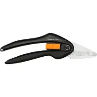 Fiskars SingleStep Universalschere SP28, Universal Schere, Gartenschere, Gartenzubehör, Stahl, Schwarz / Orange, 21 cm, 1000571