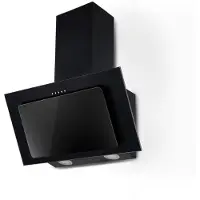Respekta Dunstabzugshaube Schräghaube Wandhaube kopffrei Glas 60 cm schwarz LED