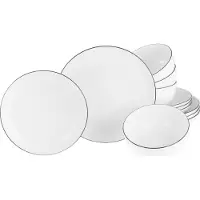 Creatable , 22559, Allround Black Line, Tellerset 12-tlg, Porzellan
