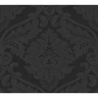 A.S. Création Barock Tapete aus Papier und Vinyl Schwarze Ornament Tapete mit Vinyl Muster Neobarock Stil Elegante Wohnzimmer Papiertapete