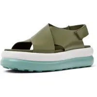 Camper für Damen. K201727-003 Ledersandalen Pelotas Flota Up grün (40), 5 bis 8 cm, Klettverschluss, Lässig