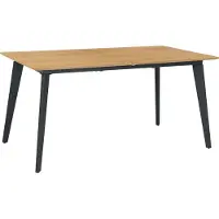 ByLiving Esstisch OKLAHOMA / Auszug / Tischplatte Eichen-Optik / Schweizer Kante / Gestell Metall schwarz / HPL-Beschichtung / 160-200 x 90, H 76 cm