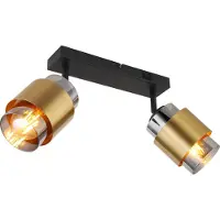 Globo Lighting Strahler Metall schwarz matt, 2x E27