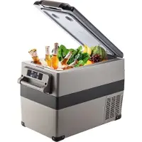 Sans marque Kühlbox 45L – Elektrisch tragbare Kühl- und Gefrierbox – Auto 12/24V, AC 110-240V – Camping, Boot & Zuhause – Bis -20°C