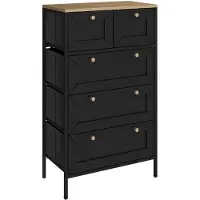 Vicco Kommode Belaro Schwarz 56 x 95 cm mit 5 Schubladen, Model 51894