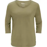 Jack Wolfskin 3/4-Arm-Shirt "MOLA 3/4 T W", Damen, Gr. XS (34), grün (bay, leaf), 100% LYOCELL, Shirts 3/4-Arm-Shirt