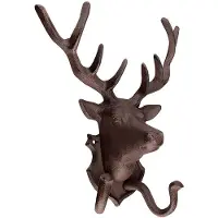 Esschert Design Wandgarderobe Metall Hirsch Gusseisen Braun Garderobenhaken Wandhaken DB42