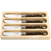 Style de Vie Smørkniv Laguiole Dunkles Holz Set 4 Sdv