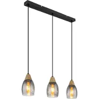 Globo Lighting Hängelampe mit 3 Leuchten Reid Rauchglas