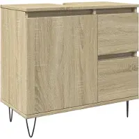 vidaXL Badschrank Sonoma-Eiche 65x33x60 cm Holzwerkstoff