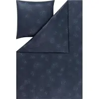Estella Mako-Interlock-Jersey Bettwäsche Atelier Pippa 155x200 + 1 x Kissen 80 x 80 Grafisch indigo
