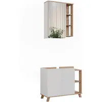 Vicco Badmöbel-Set Karen Sonoma/Weiß 2 Teile, Model 55409