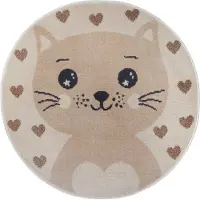 Home Collection Kinderteppich "Adventures Cat", rund, 8 mm Höhe, Spielteppich, fest, Kinderzimmer, Kurzflor, Spielunterlage