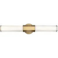 Quintiesse Facet LED Wandleuchte 2-fach Heritage Messing Opal geätzt IP44