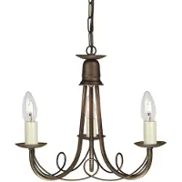 Elstead Lighting Minster Kronleuchter E14 3-fach Schwarz, Gold, Made in UK