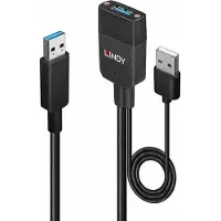 Lindy 35m USB 3.2 Gen 2 Typ A Hybridkabel, USB 3.2 Gen 2 (3.1 Gen 2) Type-A, USB 3.2 Gen 2 (3.1 Gen 2) Type-A, 100 Mbit/s, Schwarz, Acrylnitril-Butadien-Styrol (ABS), Rundkabel