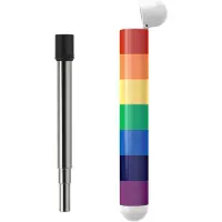 LUND Strohhalm ''Skittle'' in Silber/ Bunt - (L)11,5 cm - onesize