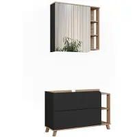 Vicco Badmöbel-Set Karen Sonoma/Anthrazit 2 Teile, Model 55431