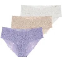 Dorina Slip "Lana" 3er Pack, florale Spitze