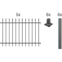 Alberts Zierzaun - Komplettset Chaussee, Höhe 120 cm, Länge 10 m, anthrazit, zum Aufschrauben