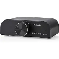Nedis Analog Audio-Schalter - 4-Port port(s) - Audio- / Video- / Dateneingänge: 1x 3.5 mm Audio Input / 3x (2x RCA Female) - Audio- / Video- / Datenausgänge: 1x (2x RCA Female) - Handbuch - Metall