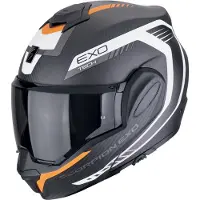 Scorpion EXO-Tech Evo Carbon Cosy Schwarz Orange Klapphelm Größe L