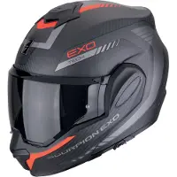 Scorpion EXO-Tech Evo Carbon Cosy Schwarz Rot Klapphelm Größe XL