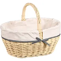 Kesper Shoppingkorb Weide Natur mit Textilfutter 45x34x37 cm