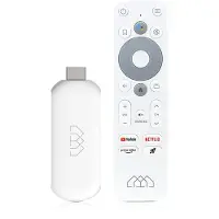 Abcom Stick HD Android TV Mediaplayer Stick Weiß (Full HD, WiFi 5, Sprachfernbedienung)