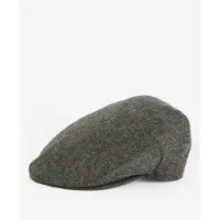 Barbour Kappe Crieff Flat Cap Herren Olive Red Overcheck (7 1/4)